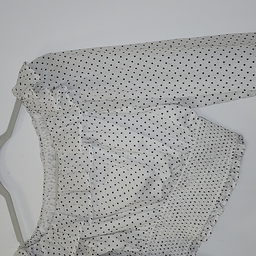 Revolve Majorelle Tate Smocked Long Sleeve Polkadotz Puff Sleeve CottageTop Sz S - Picture 6 of 16